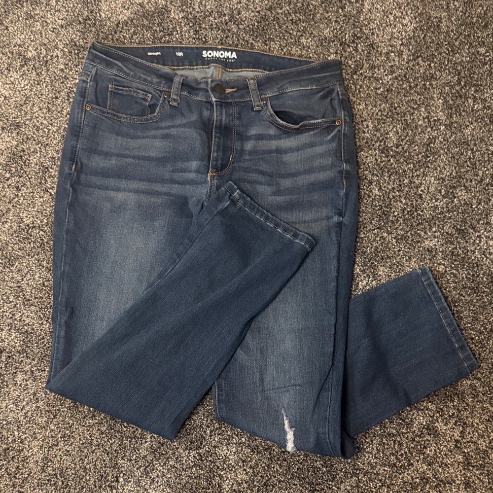 Sonoma Women's Dark Blue Straight Leg Jeans